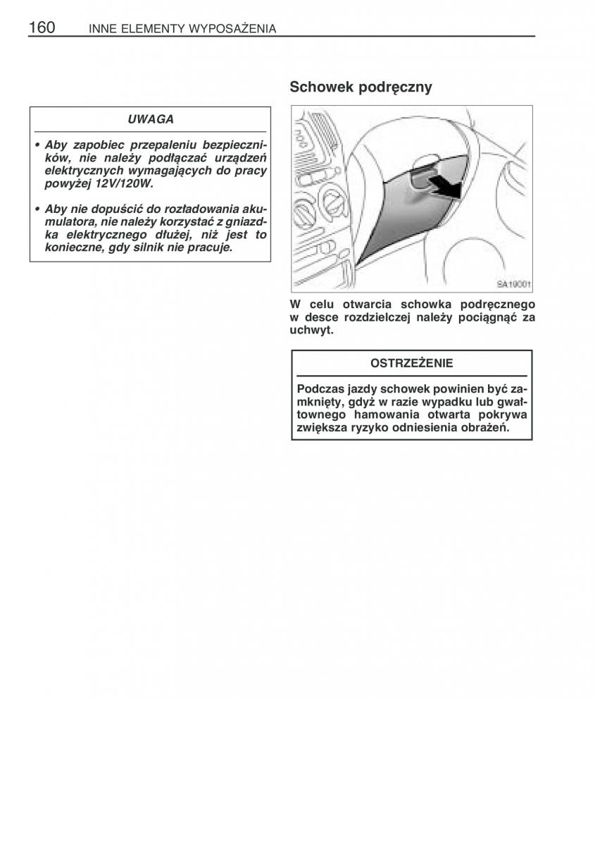 Toyota Yaris Verso instrukcja obslugi / page 167