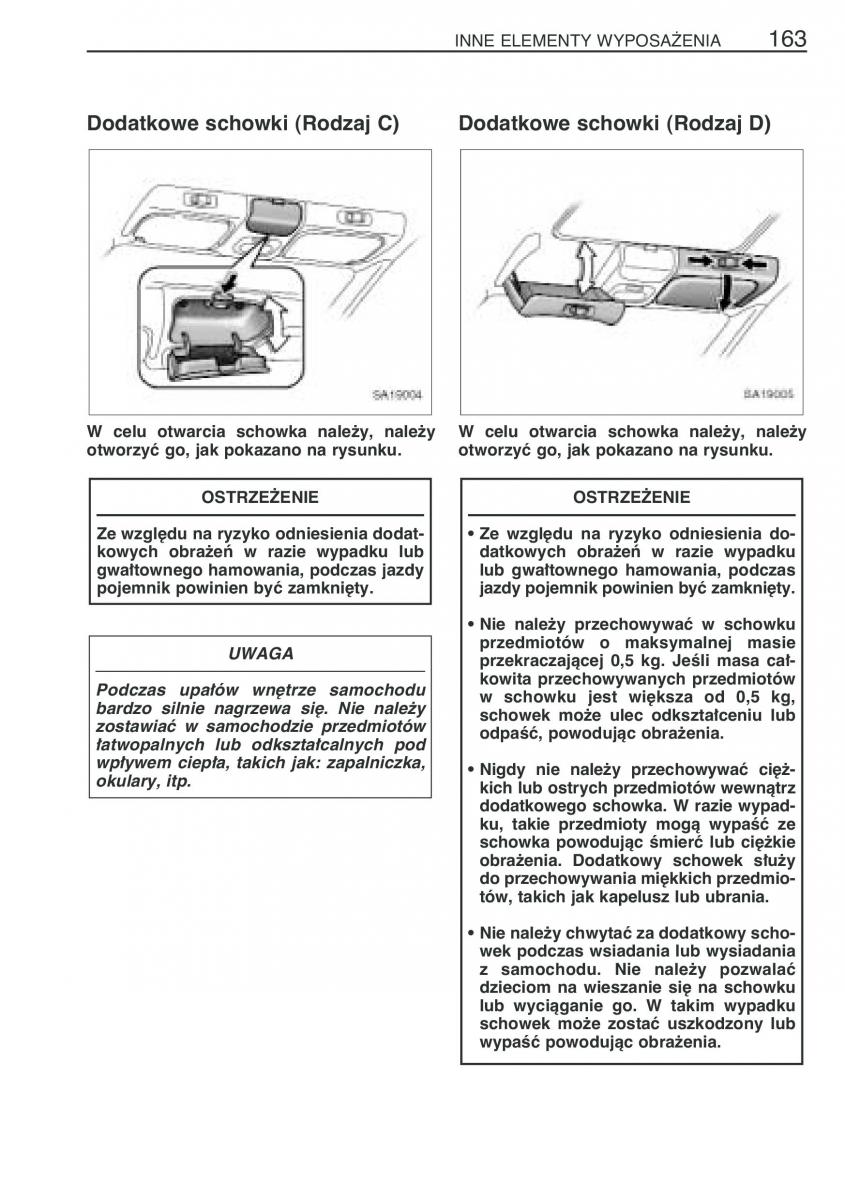 Toyota Yaris Verso instrukcja obslugi / page 170