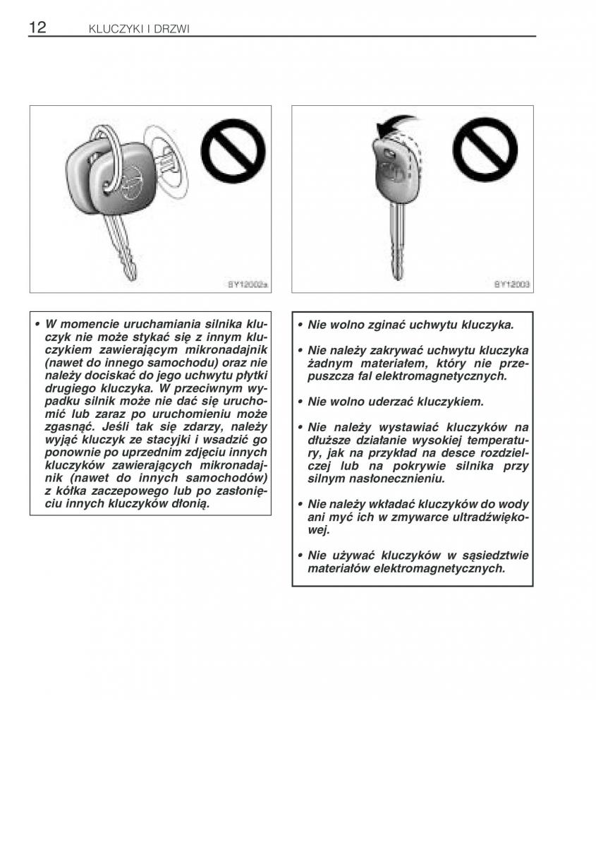 Toyota Yaris Verso instrukcja obslugi / page 19