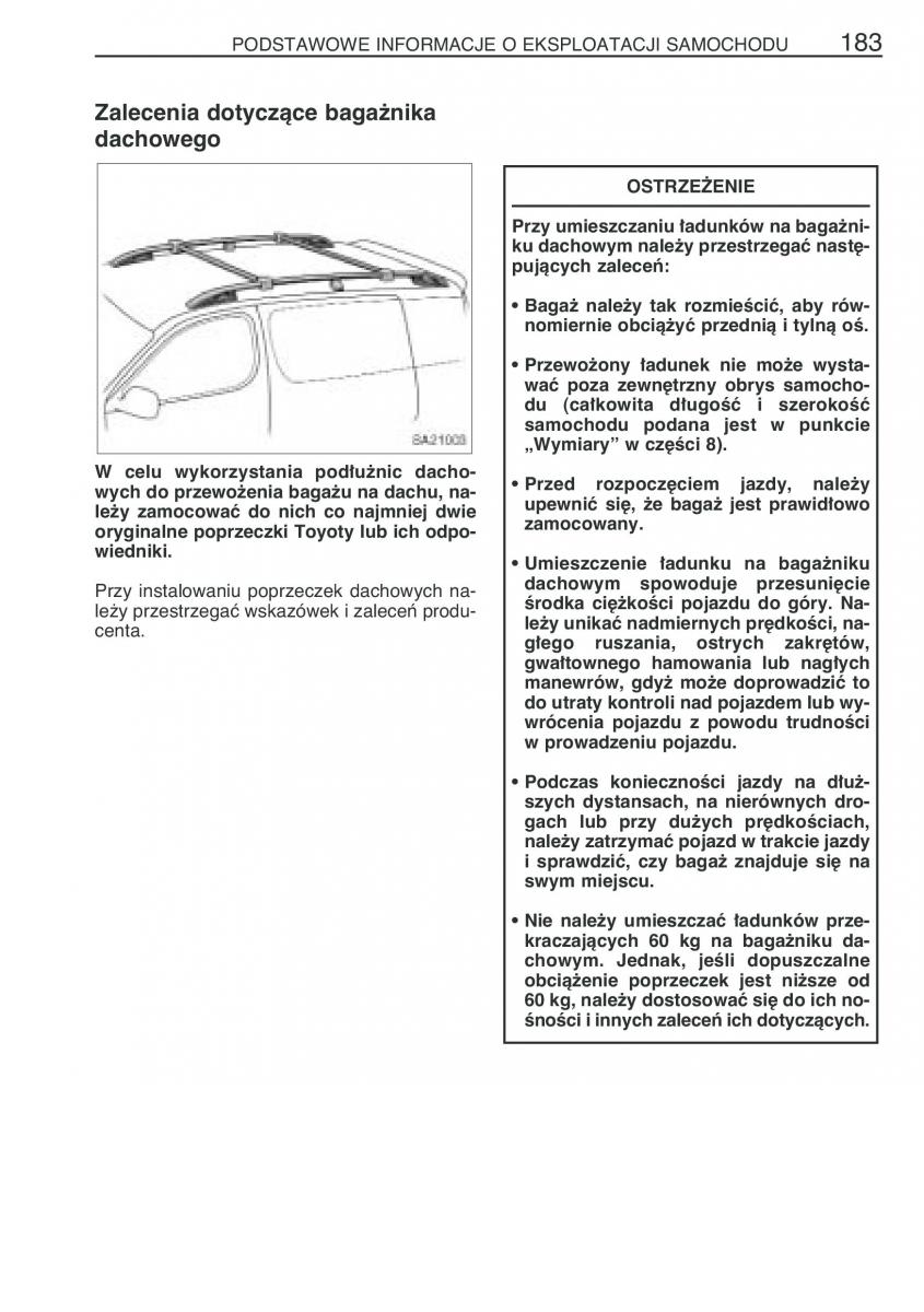 Toyota Yaris Verso instrukcja obslugi / page 190