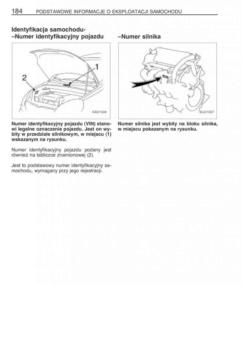 Toyota Yaris Verso instrukcja obslugi / page 191