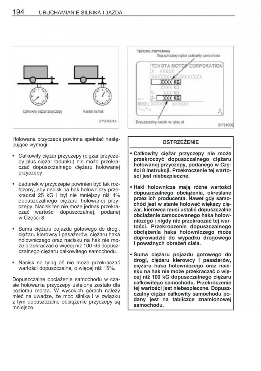 Toyota Yaris Verso instrukcja obslugi / page 201