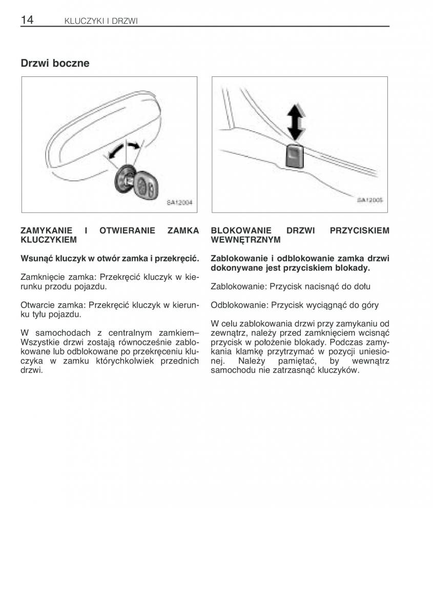 Toyota Yaris Verso instrukcja obslugi / page 21