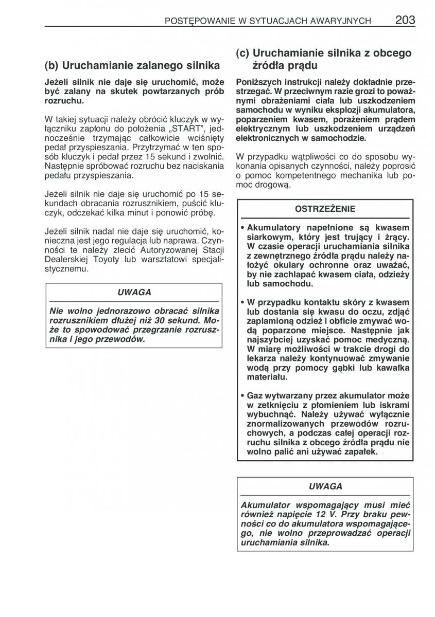 Toyota Yaris Verso instrukcja obslugi / page 210