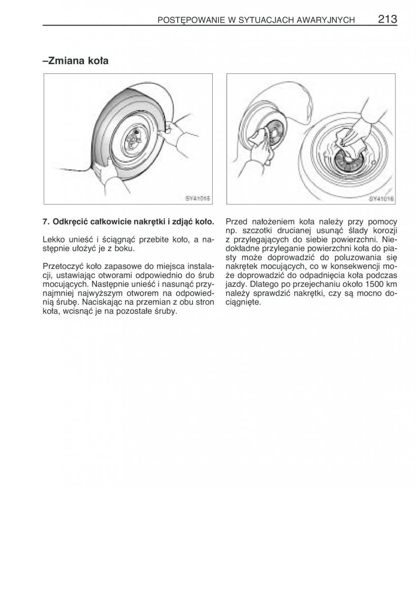 Toyota Yaris Verso instrukcja obslugi / page 220