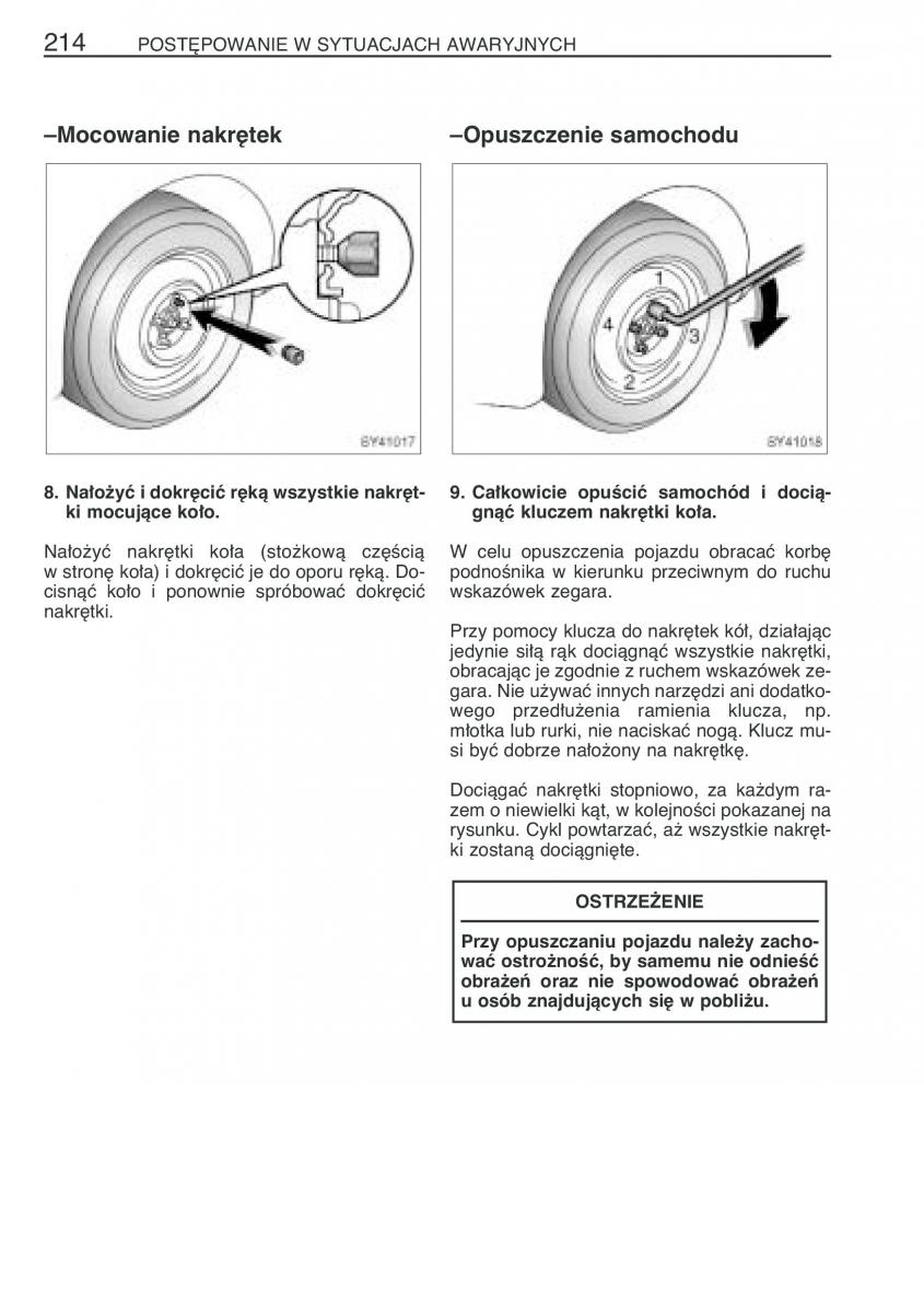 Toyota Yaris Verso instrukcja obslugi / page 221