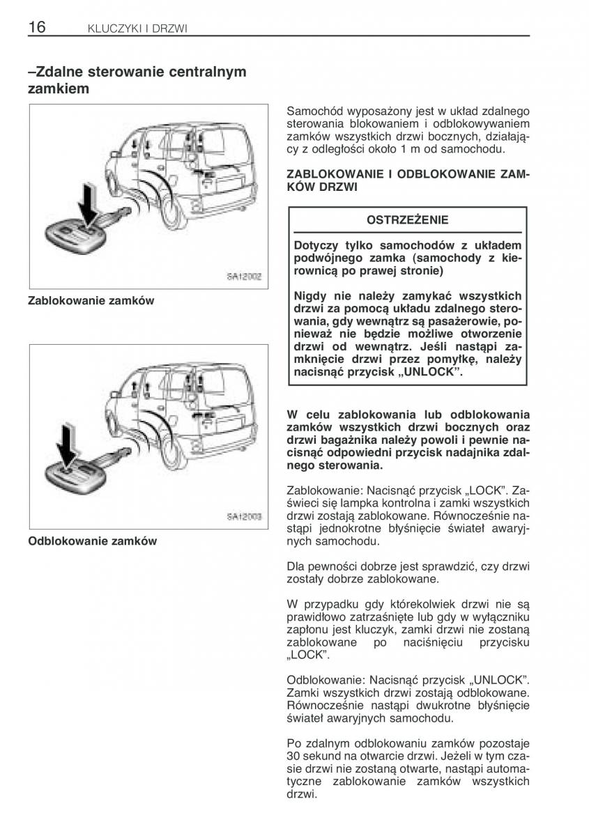 Toyota Yaris Verso instrukcja obslugi / page 23