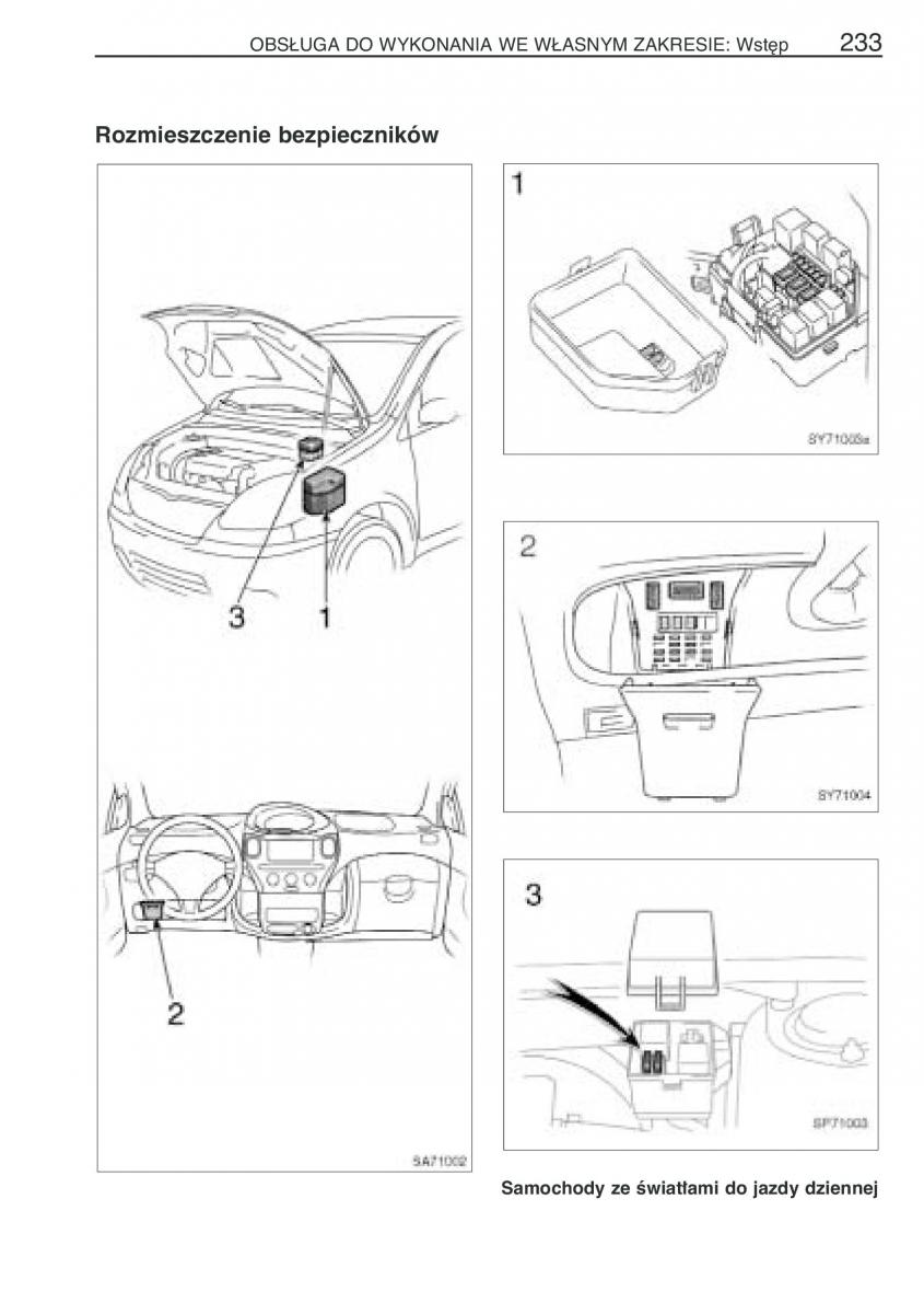 Toyota Yaris Verso instrukcja obslugi / page 240