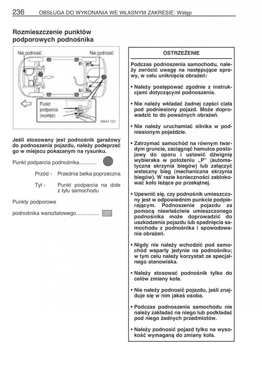 Toyota Yaris Verso instrukcja obslugi / page 243