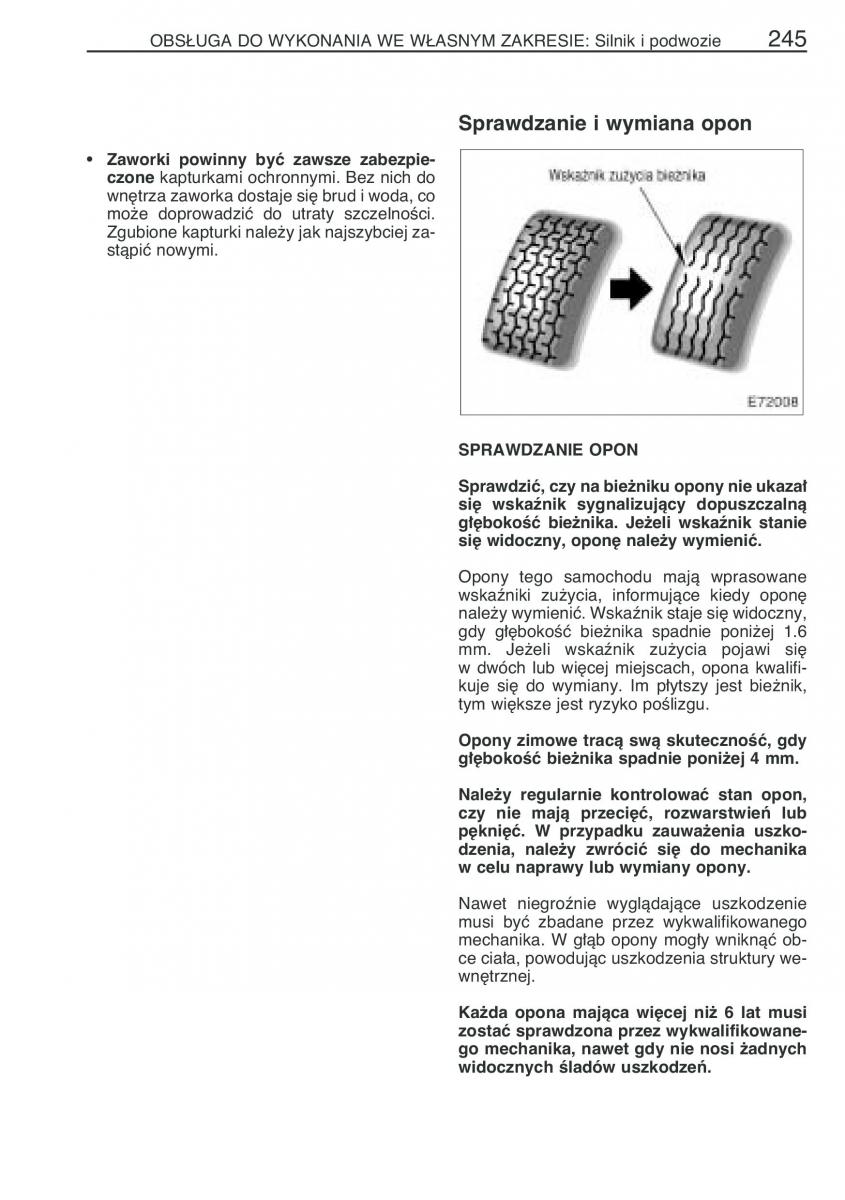 Toyota Yaris Verso instrukcja obslugi / page 252