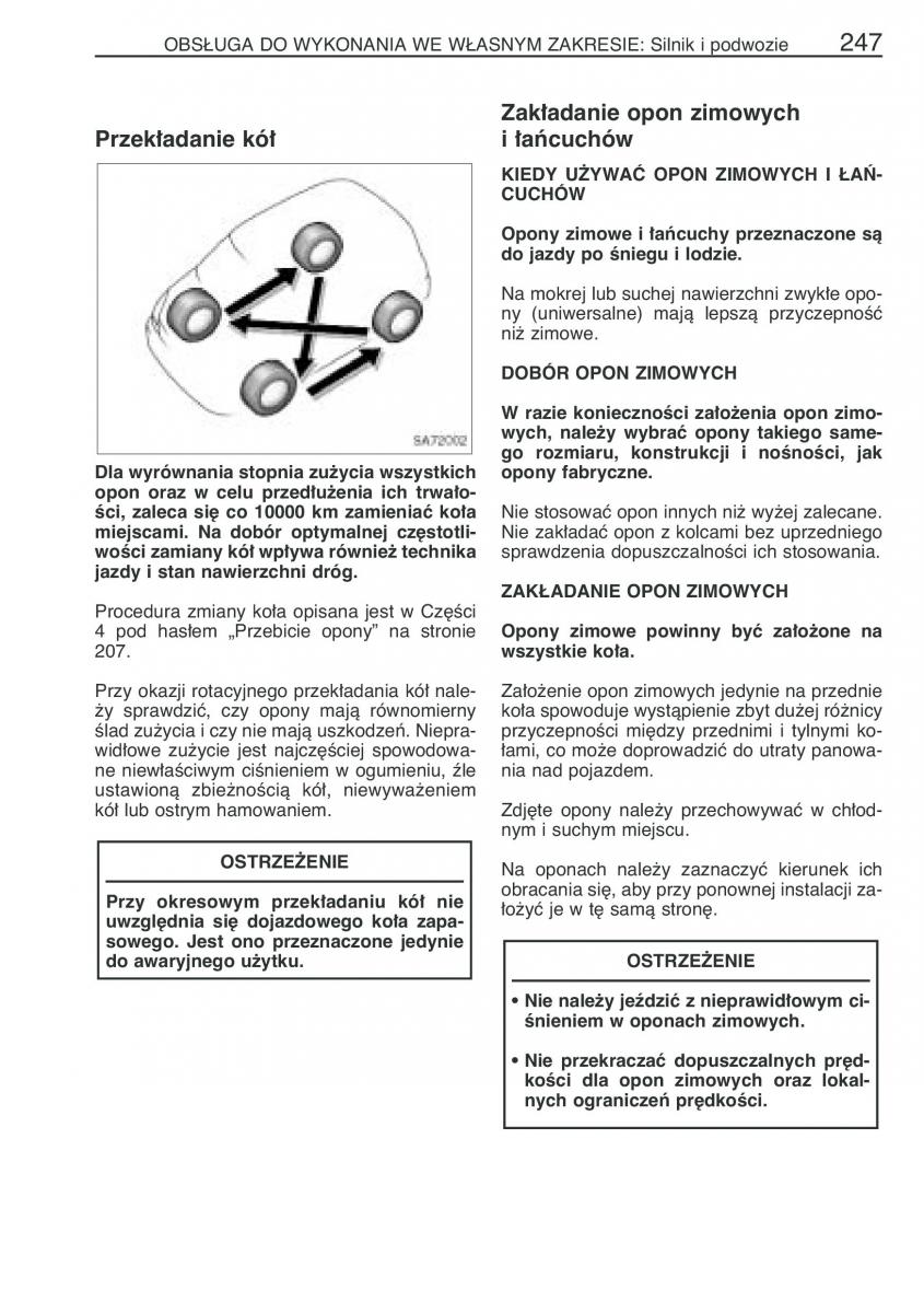 Toyota Yaris Verso instrukcja obslugi / page 254