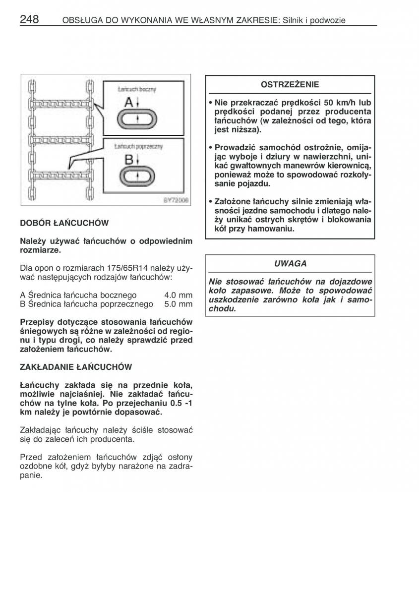 Toyota Yaris Verso instrukcja obslugi / page 255