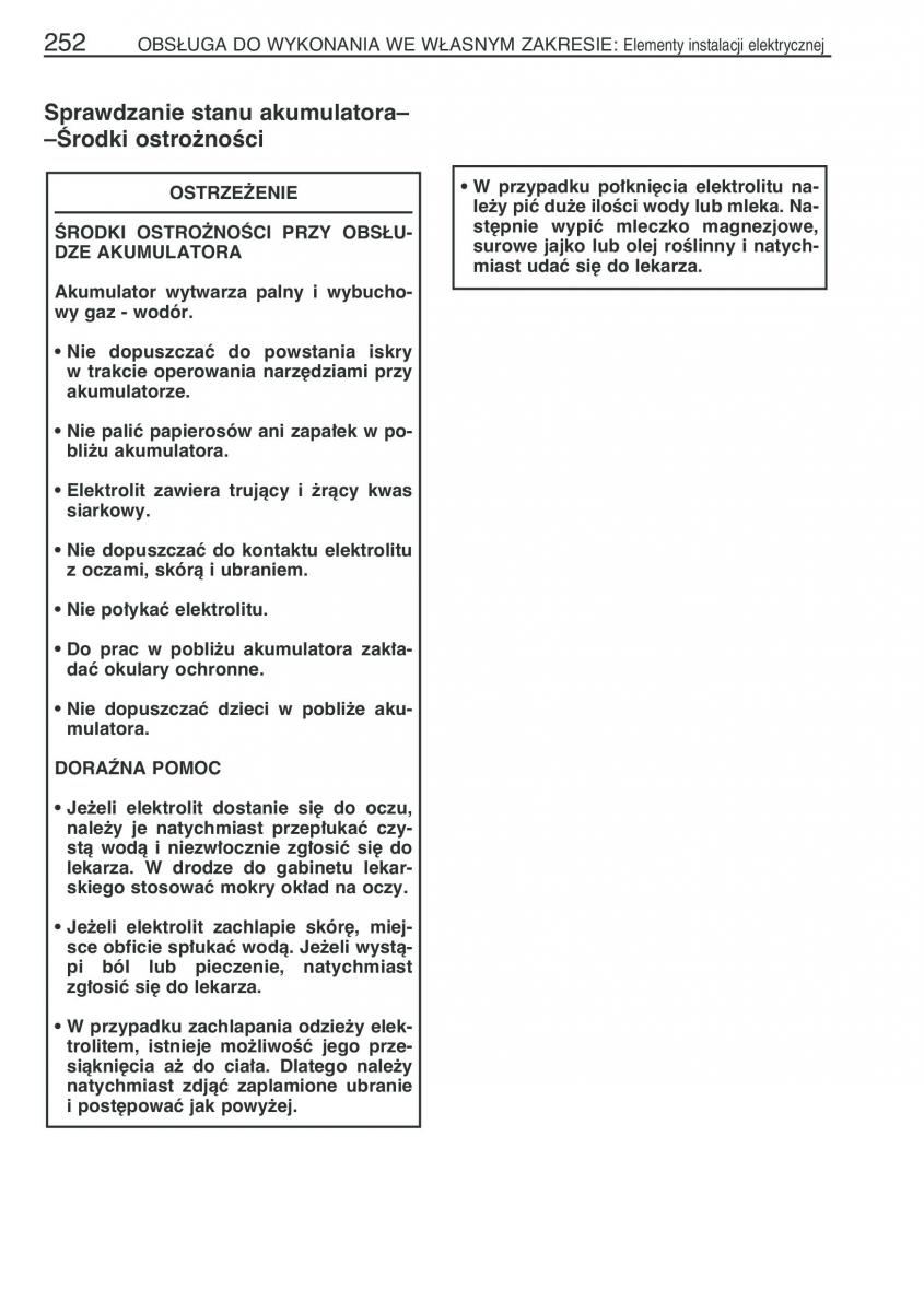 Toyota Yaris Verso instrukcja obslugi / page 259