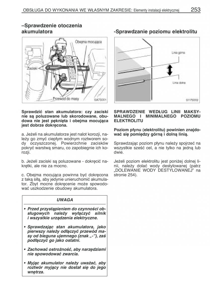 Toyota Yaris Verso instrukcja obslugi / page 260