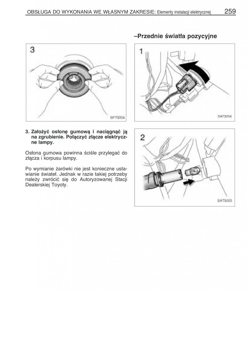 Toyota Yaris Verso instrukcja obslugi / page 266