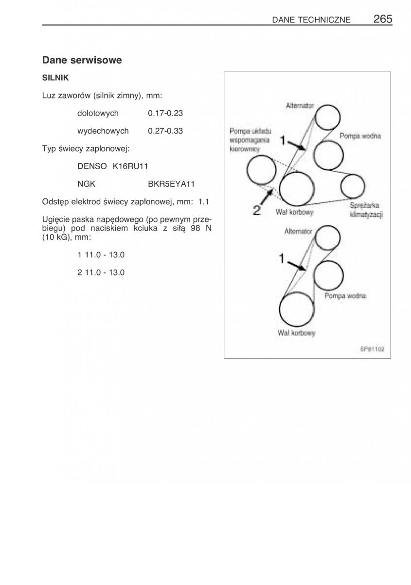 Toyota Yaris Verso instrukcja obslugi / page 272