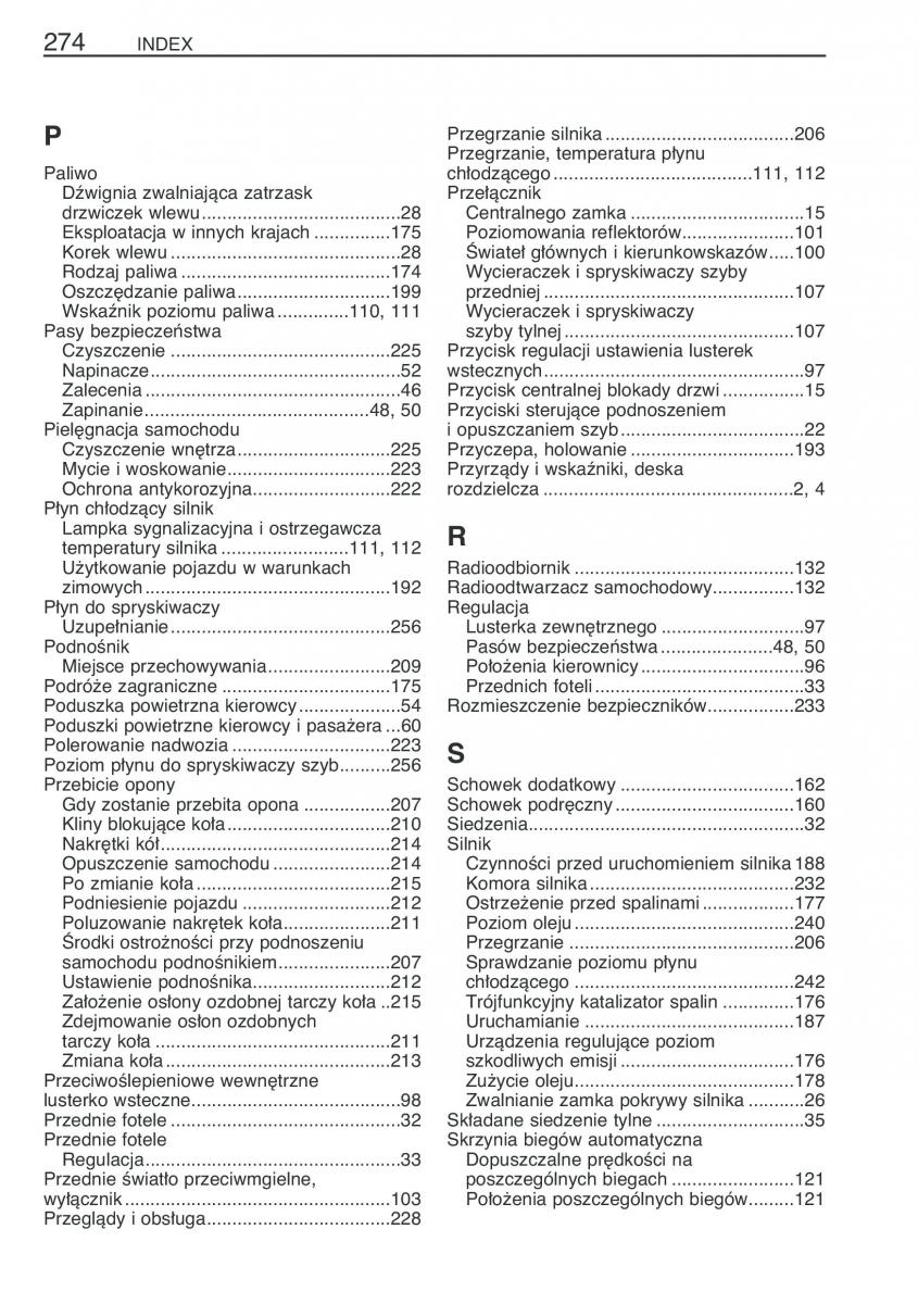 Toyota Yaris Verso instrukcja obslugi / page 281