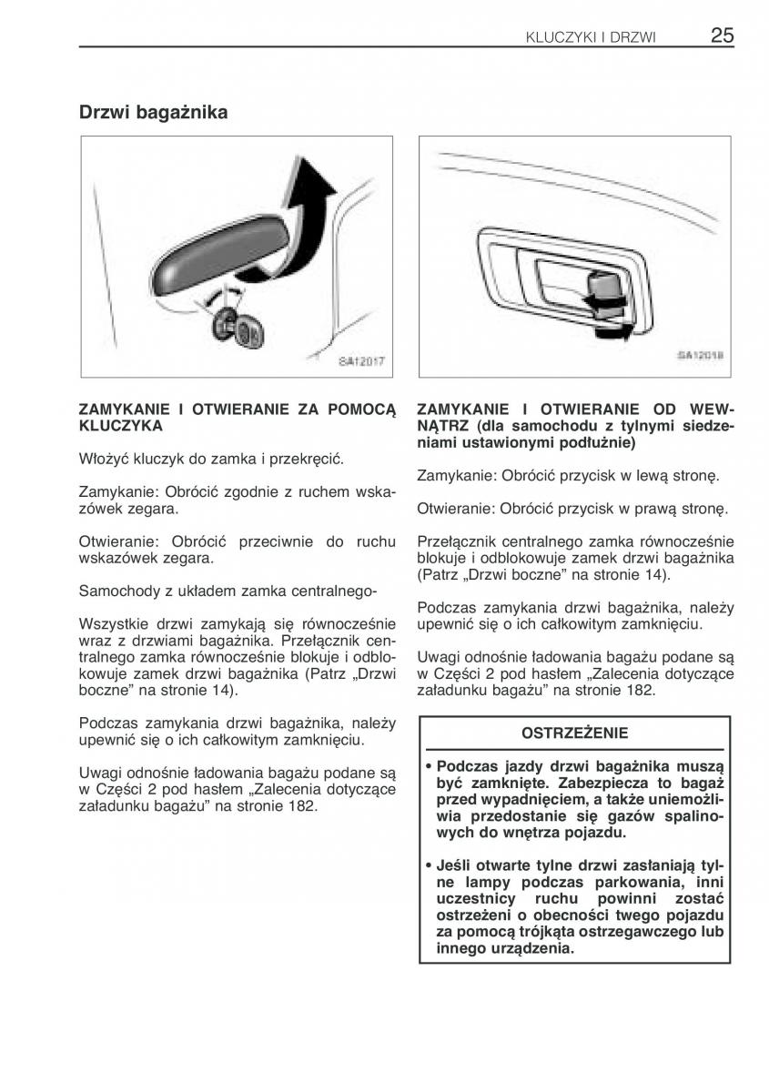 Toyota Yaris Verso instrukcja obslugi / page 32