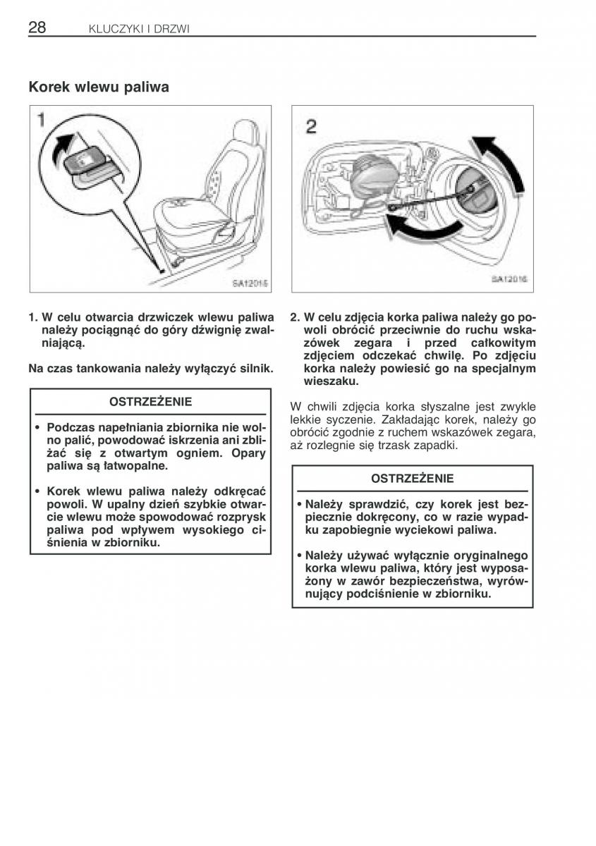 Toyota Yaris Verso instrukcja obslugi / page 35