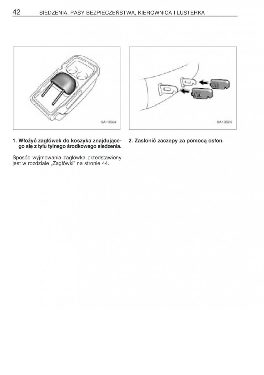 Toyota Yaris Verso instrukcja obslugi / page 49