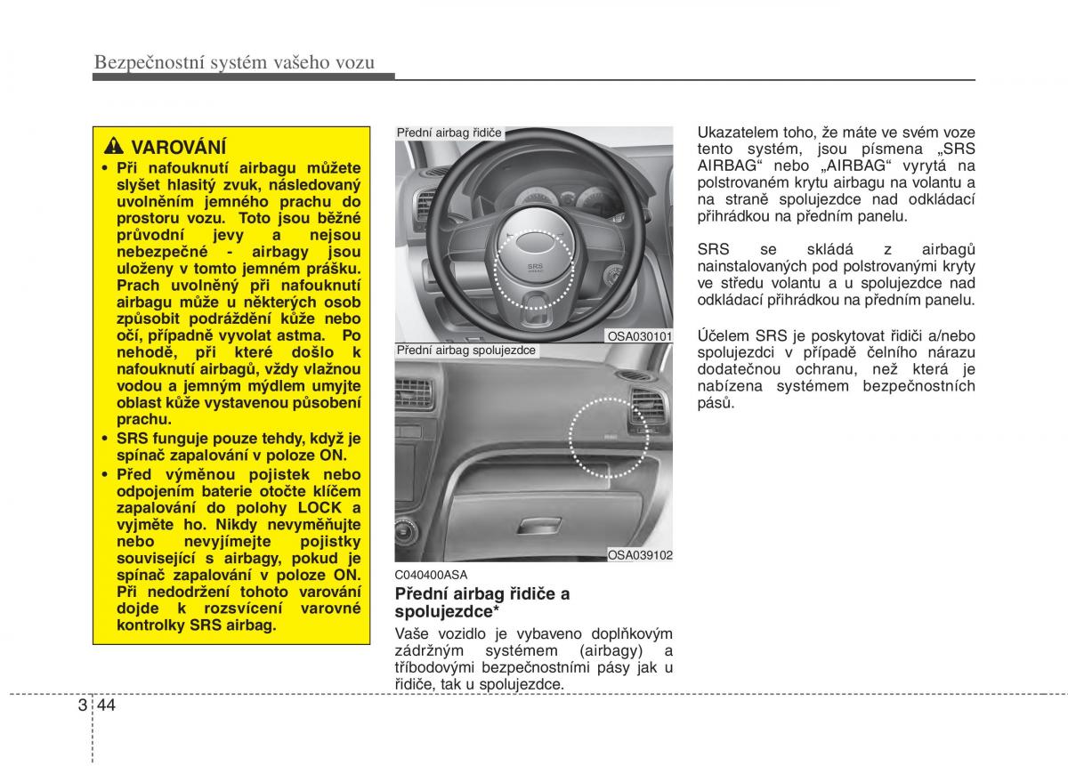 KIA Picanto I 1 navod k obsludze / page 59