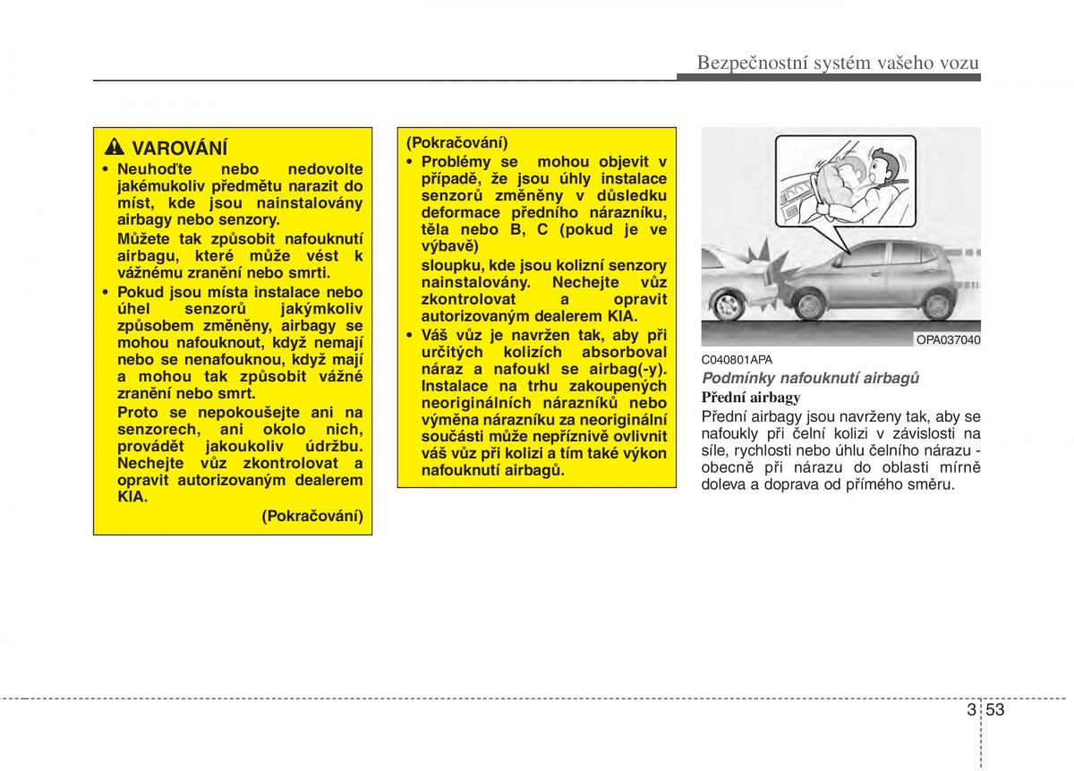 KIA Picanto I 1 navod k obsludze / page 68