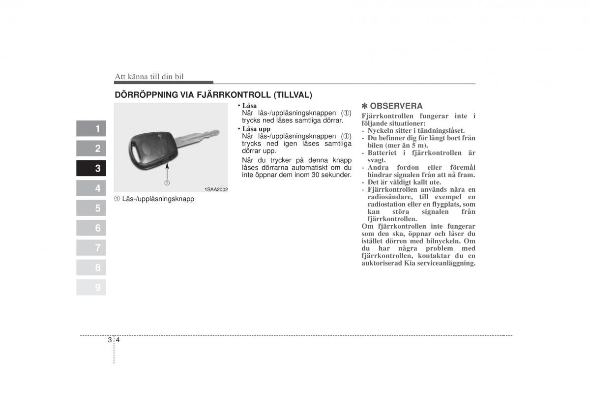 KIA Picanto I 1 instruktionsbok / page 19