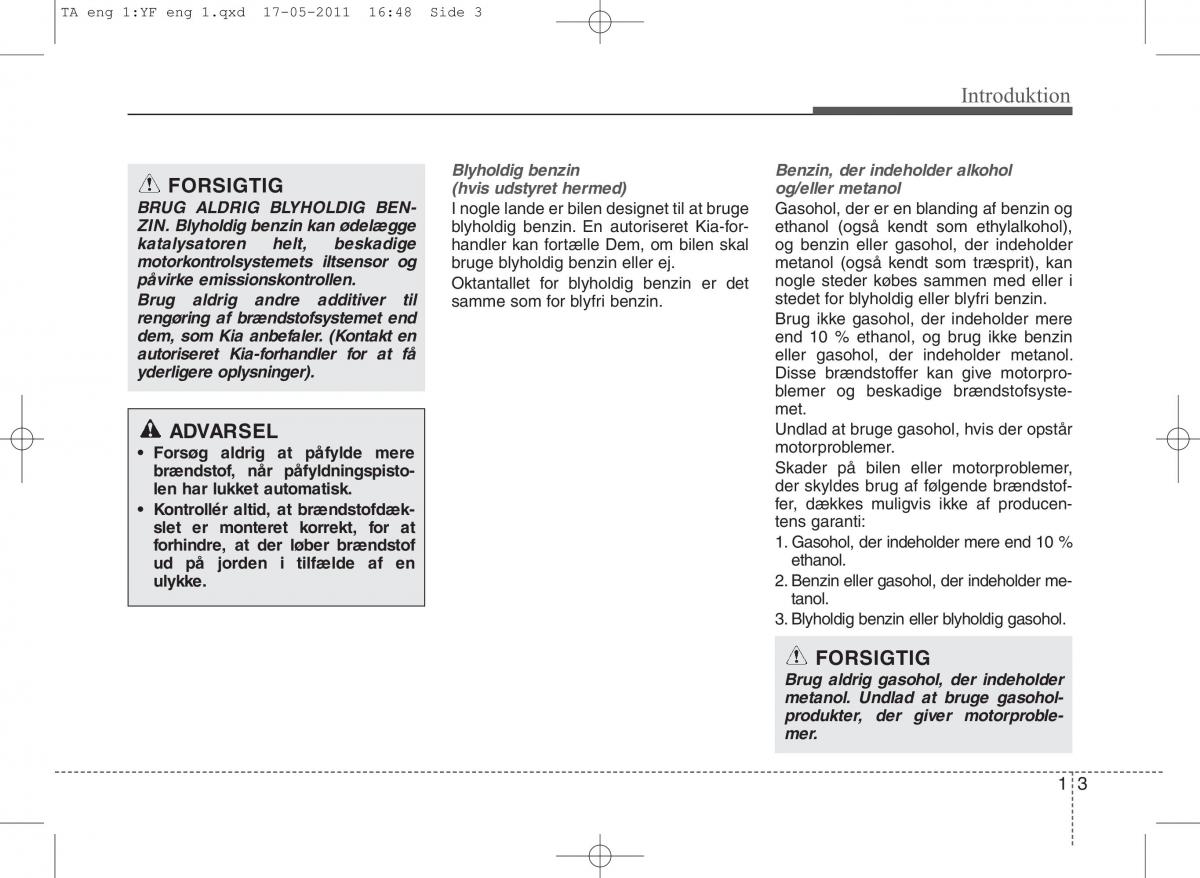 KIA Picanto II 2 Bilens instruktionsbog / page 7