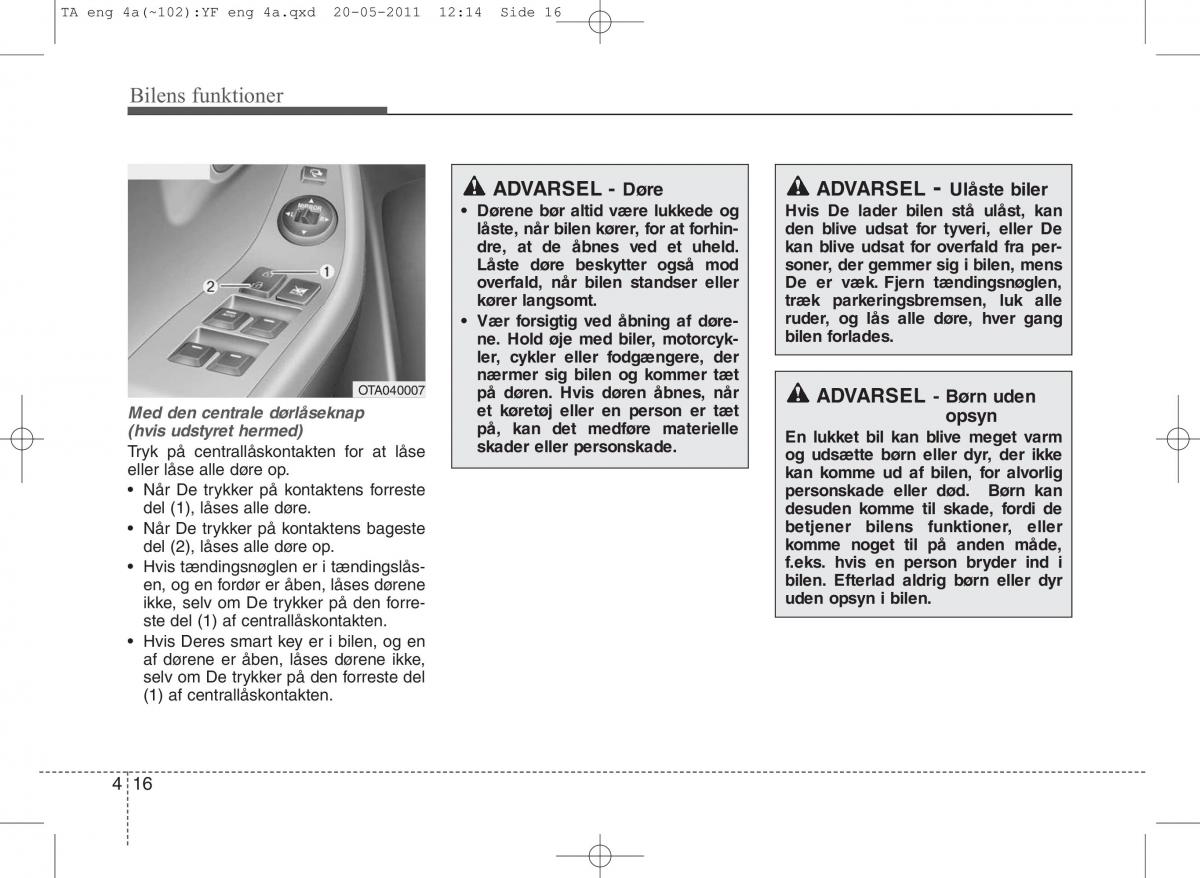 KIA Picanto II 2 Bilens instruktionsbog / page 92