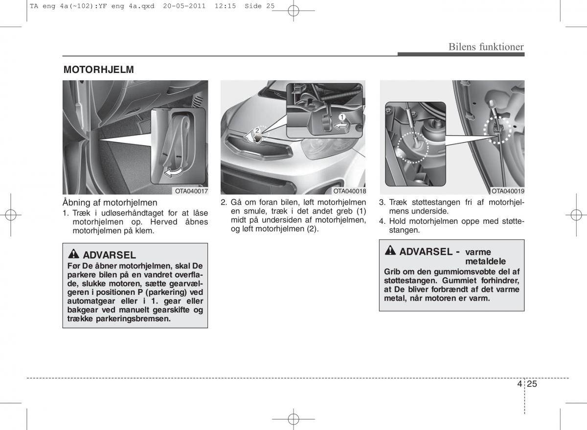 KIA Picanto II 2 Bilens instruktionsbog / page 101