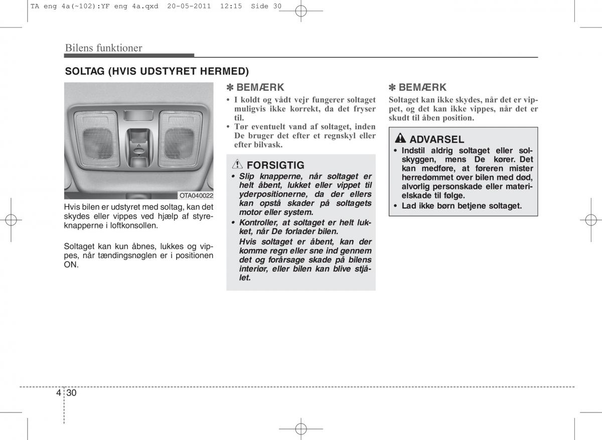 KIA Picanto II 2 Bilens instruktionsbog / page 106