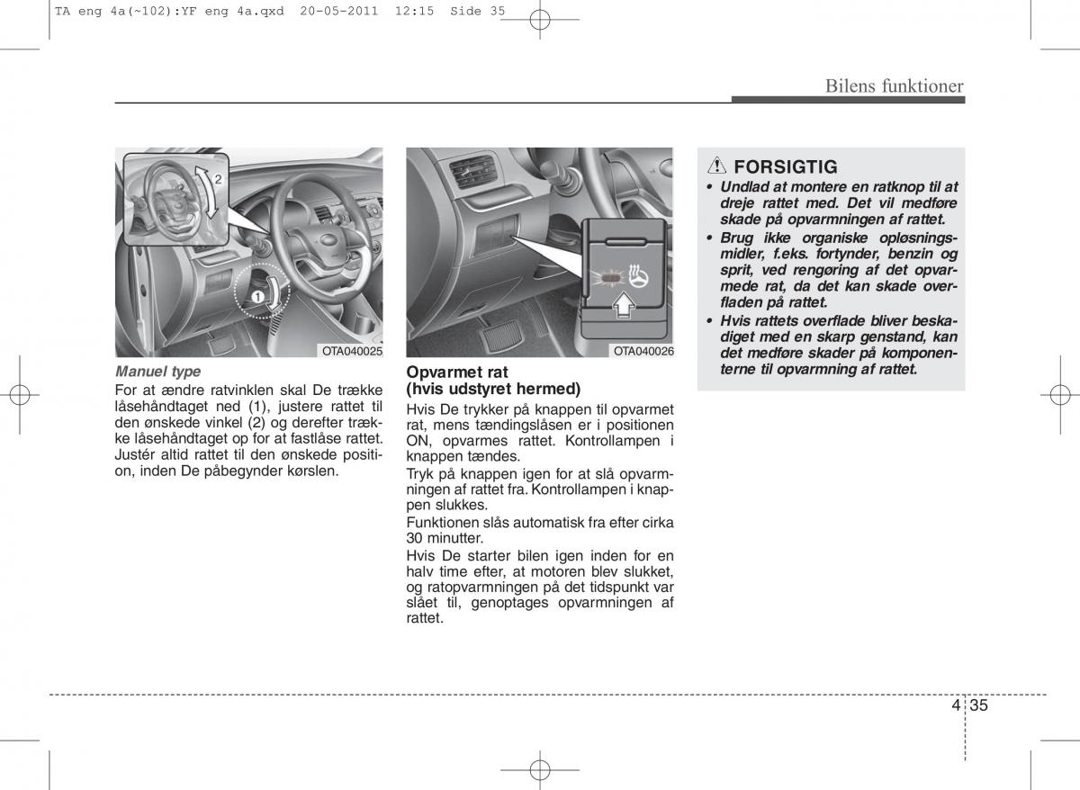 KIA Picanto II 2 Bilens instruktionsbog / page 111