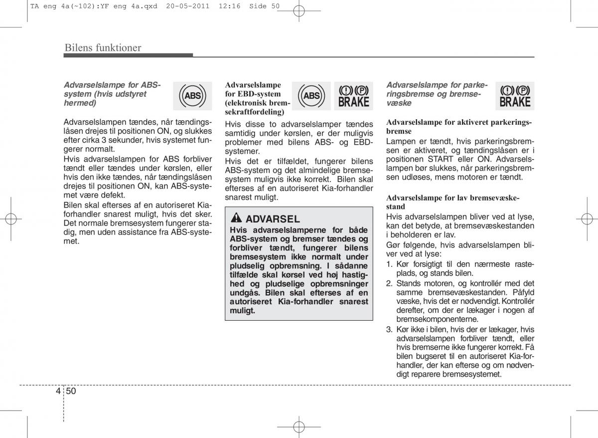 KIA Picanto II 2 Bilens instruktionsbog / page 126