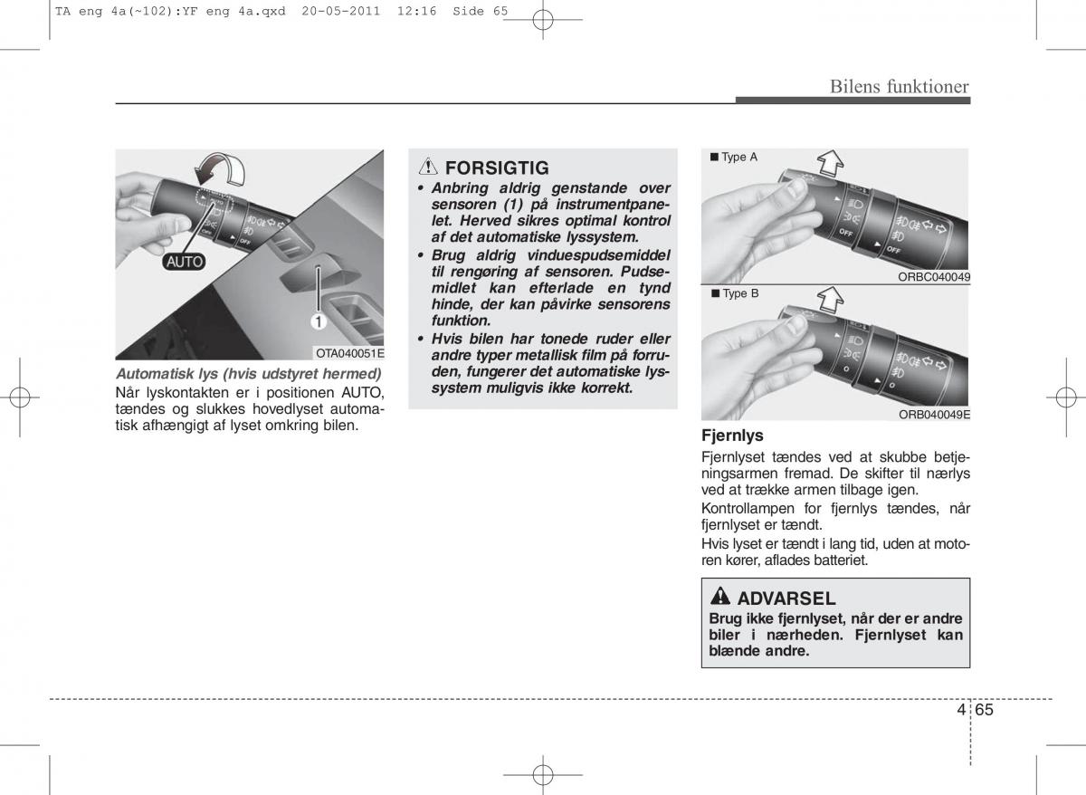 KIA Picanto II 2 Bilens instruktionsbog / page 141