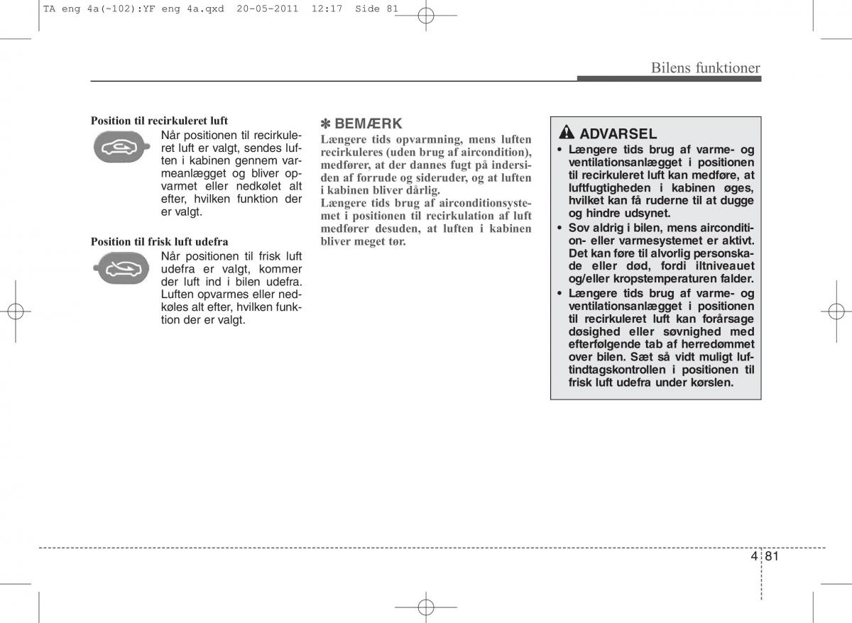 KIA Picanto II 2 Bilens instruktionsbog / page 157