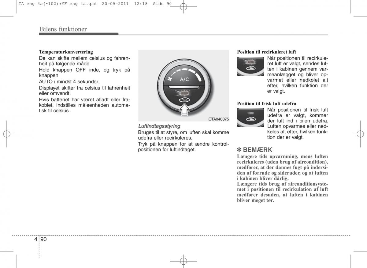 KIA Picanto II 2 Bilens instruktionsbog / page 166