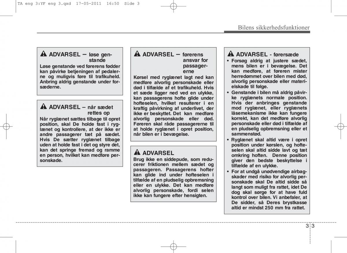 KIA Picanto II 2 Bilens instruktionsbog / page 17