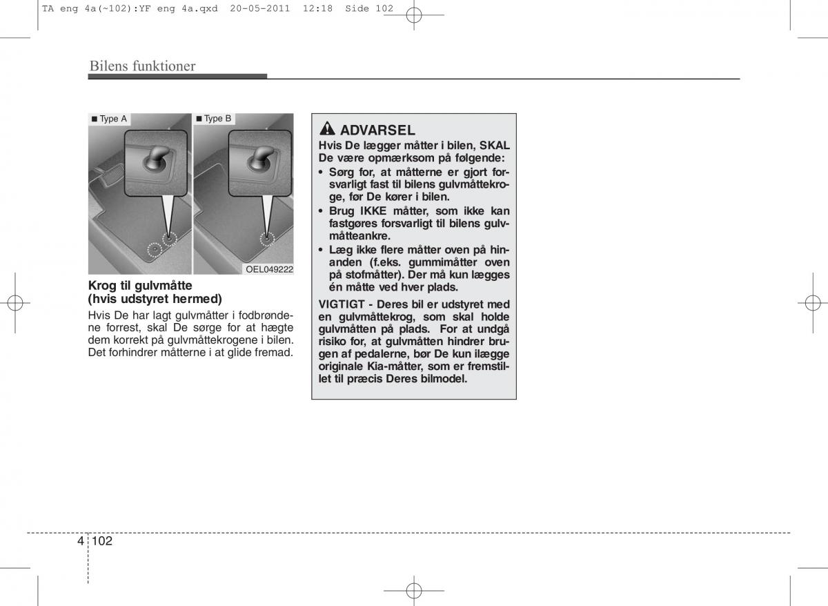 KIA Picanto II 2 Bilens instruktionsbog / page 178