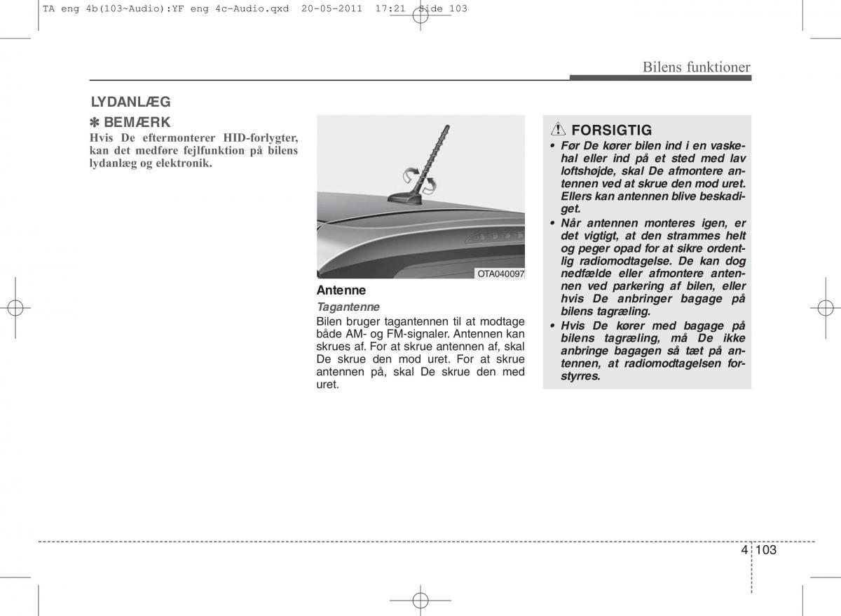 KIA Picanto II 2 Bilens instruktionsbog / page 179