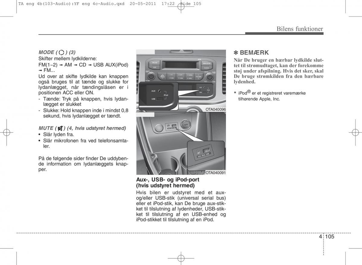 KIA Picanto II 2 Bilens instruktionsbog / page 181