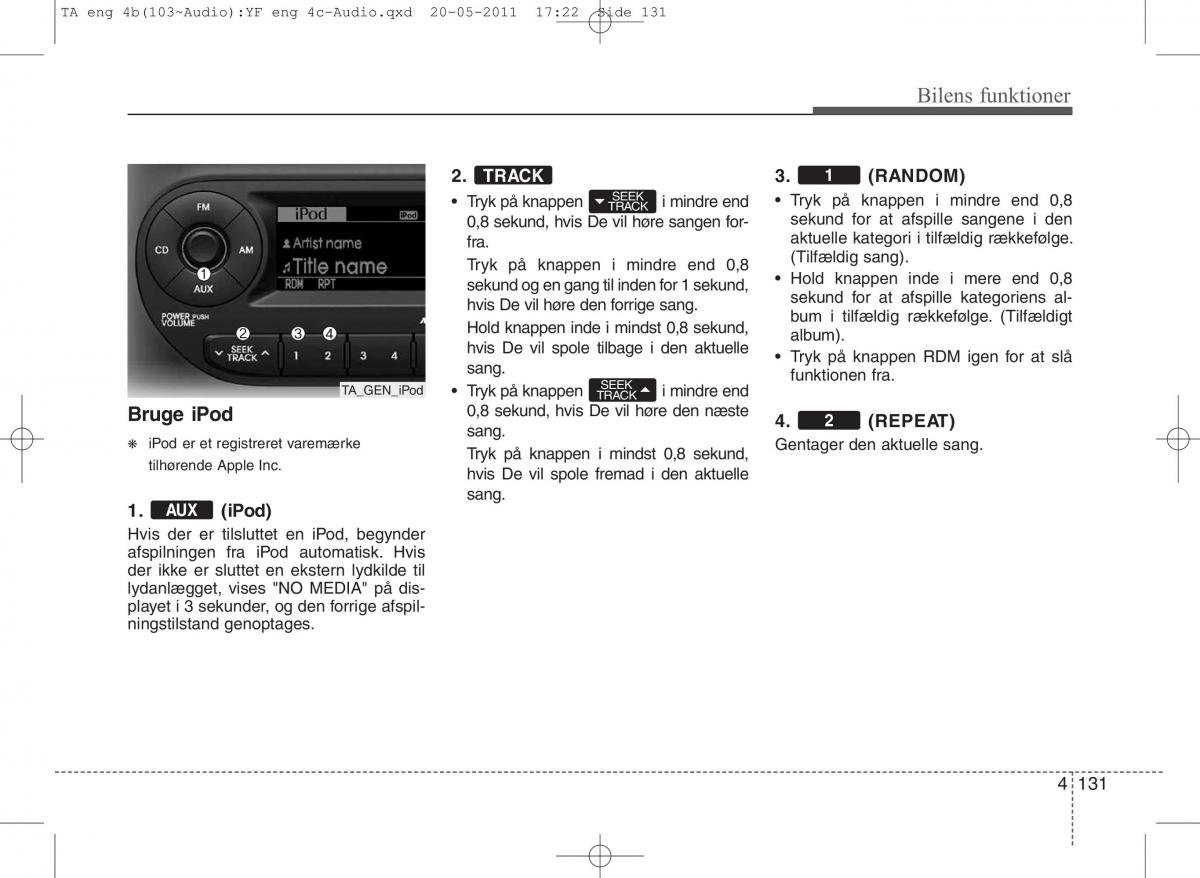 KIA Picanto II 2 Bilens instruktionsbog / page 207