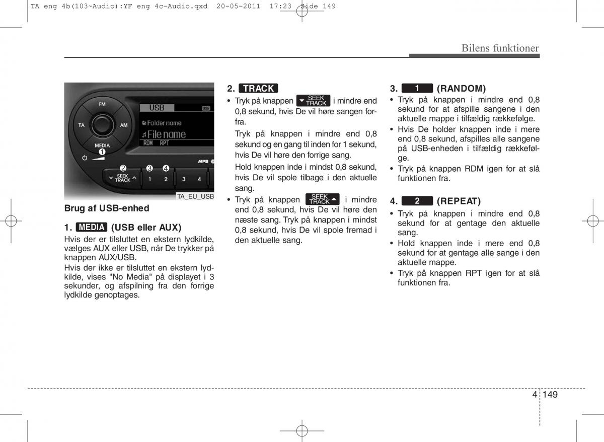 KIA Picanto II 2 Bilens instruktionsbog / page 225