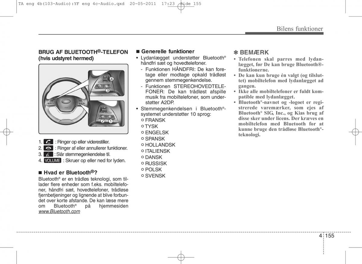 KIA Picanto II 2 Bilens instruktionsbog / page 231