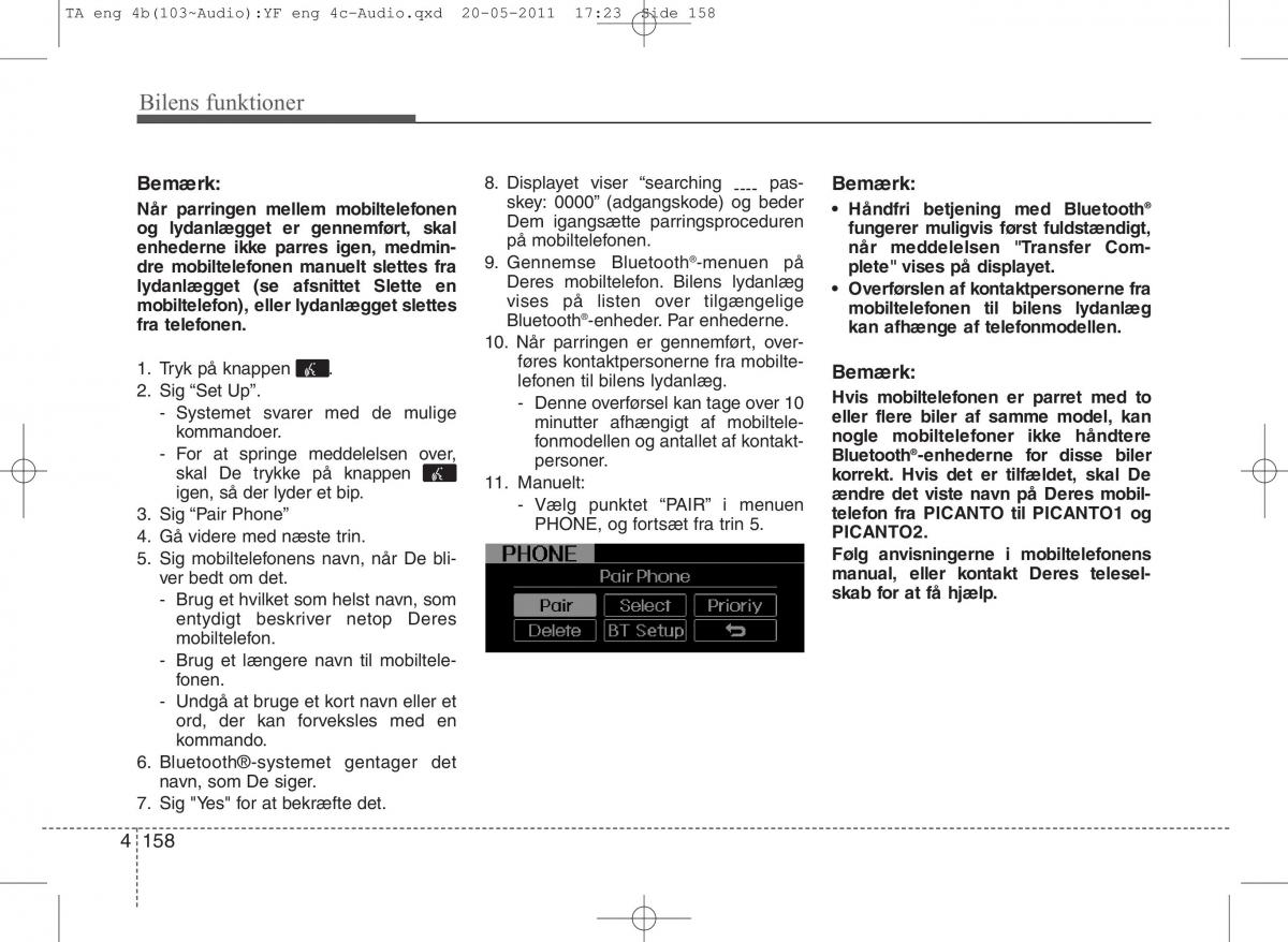 KIA Picanto II 2 Bilens instruktionsbog / page 234