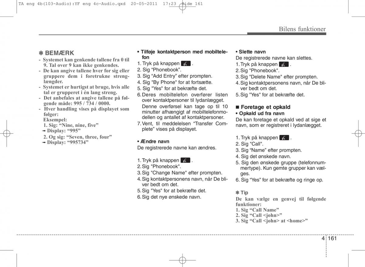 KIA Picanto II 2 Bilens instruktionsbog / page 237