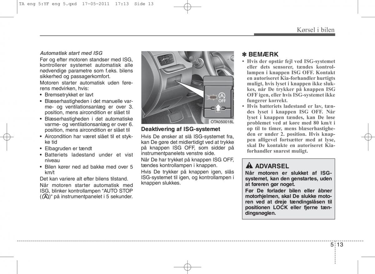 KIA Picanto II 2 Bilens instruktionsbog / page 253