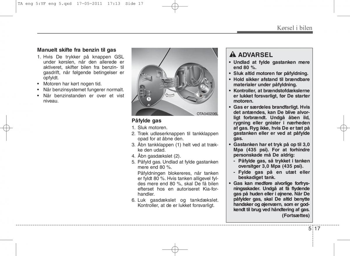 KIA Picanto II 2 Bilens instruktionsbog / page 257