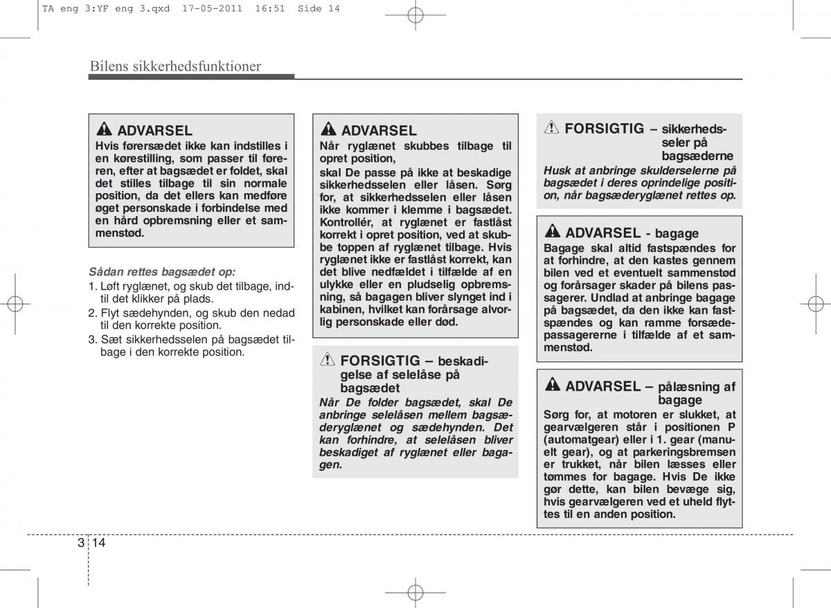 KIA Picanto II 2 Bilens instruktionsbog / page 28