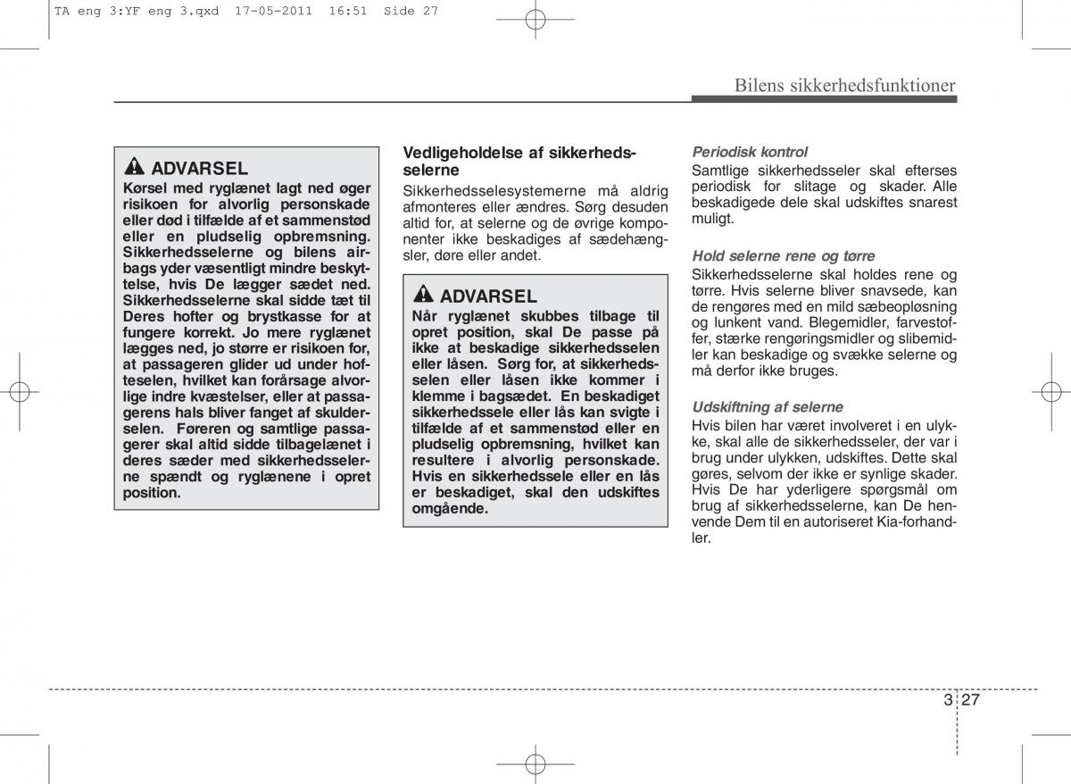 KIA Picanto II 2 Bilens instruktionsbog / page 41