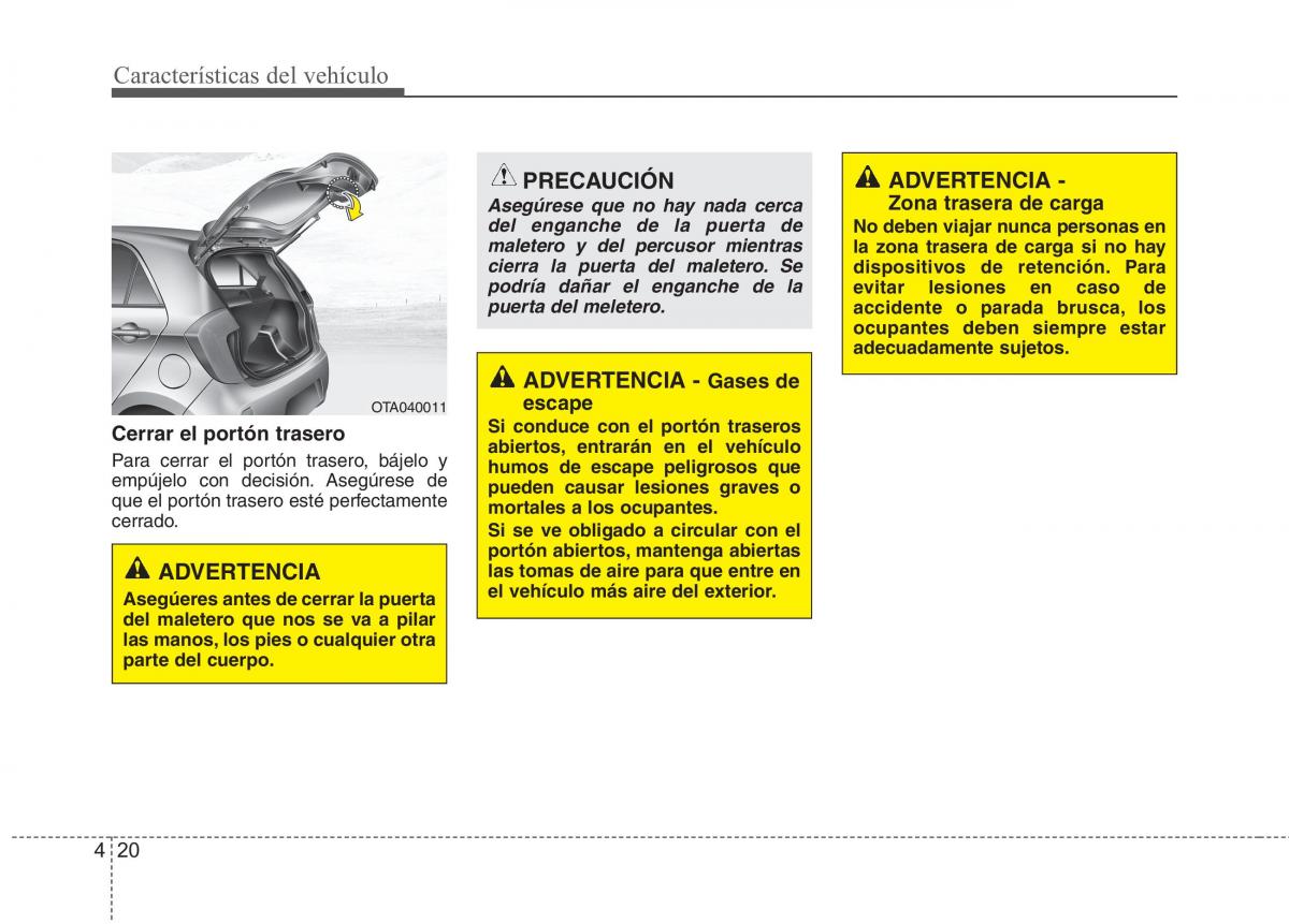 KIA Picanto II 2 manual del propietario / page 97